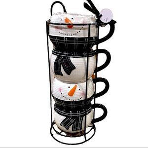 NWT ☃️ Snowman Stackable Mugs
